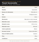 Orologio da Tasca Tissot Savonnette T83.6.401.13 Acciaio Manuale Catena